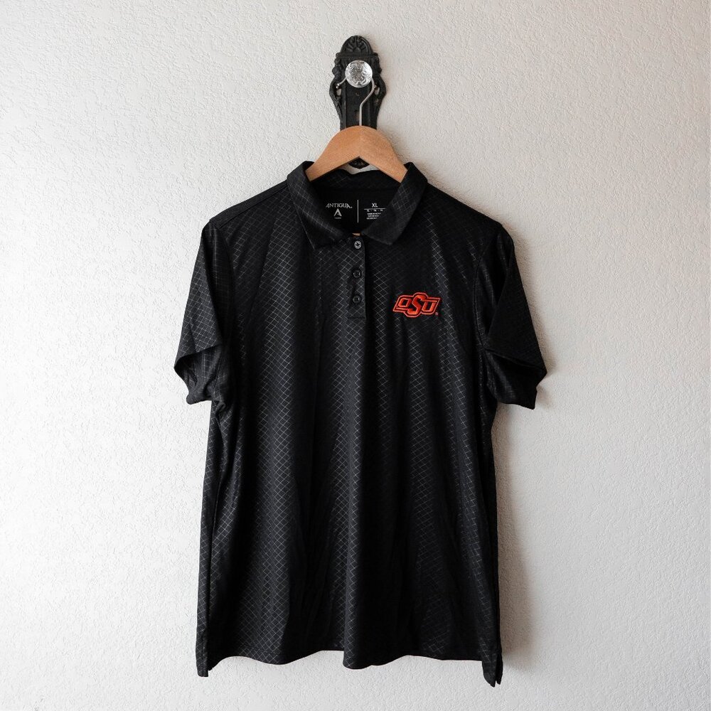 Antigua OSU Women’s Size XL Black Polo Shirt Oklahoma State University